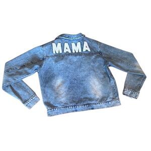 PatPat Blue Jean Jacket with 'MAMA' Lettering